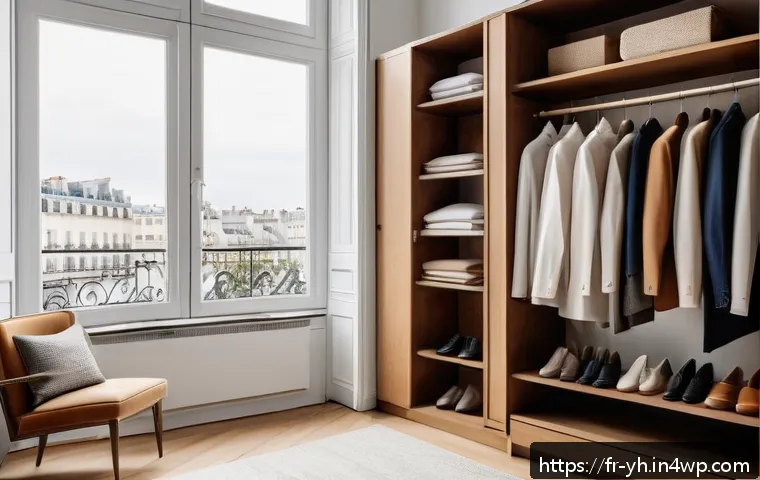 캡슐 옷장에 대한 잘못된 인식 바로잡기 - A modern minimalist wardrobe setting showcasing a versatile capsule collection for a French professi...